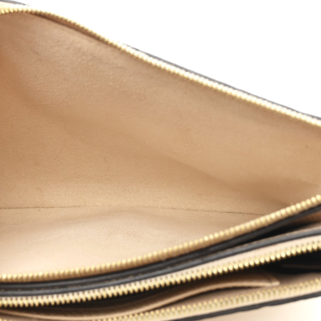 Louis Vuitton Empreinte Double Zip Pochette Beige Rose Creme
