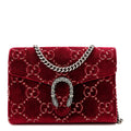 Gucci Velvet GG Monogram Mini Dionysus Chain Wallet Red Cipria