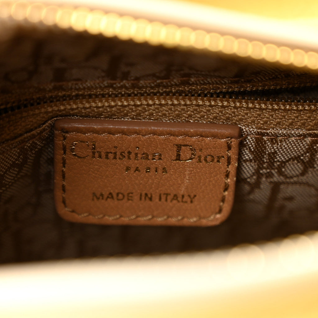 Christian Dior Patent Cannage Medium Lady Dior Beige