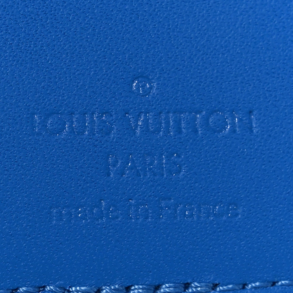 Louis Vuitton Grained Calfskin Aerogram Pocket Organizer Bright Blue