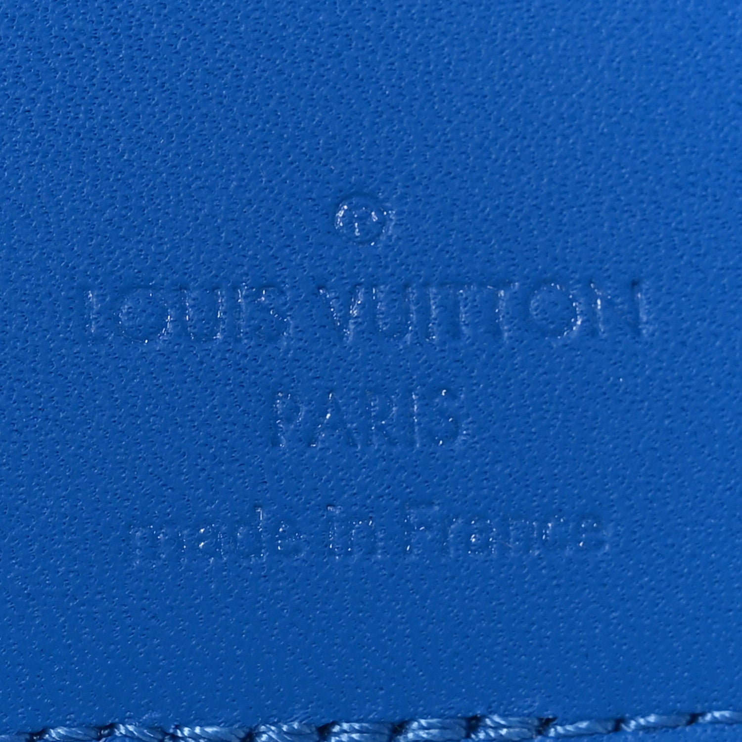 Louis Vuitton Grained Calfskin Aerogram Pocket Organizer Bright Blue