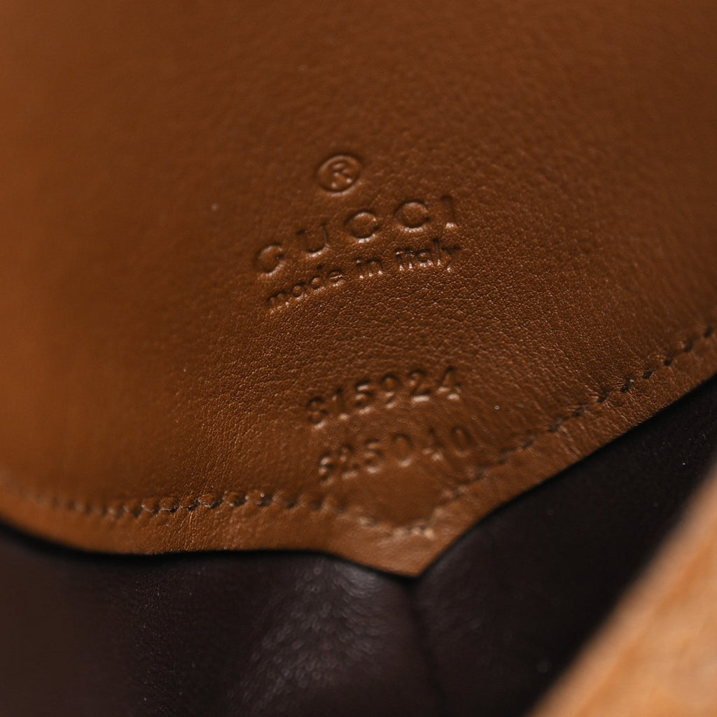Gucci GG Suede B Large Shoulder Bag Brown