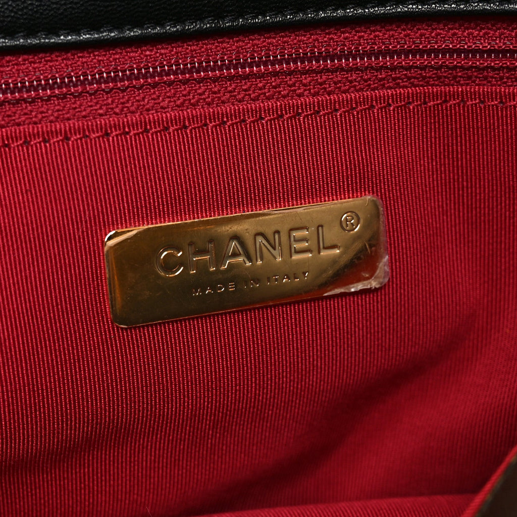 Chanel Goatskin Quilted Maxi Chanel 19 Flap Black