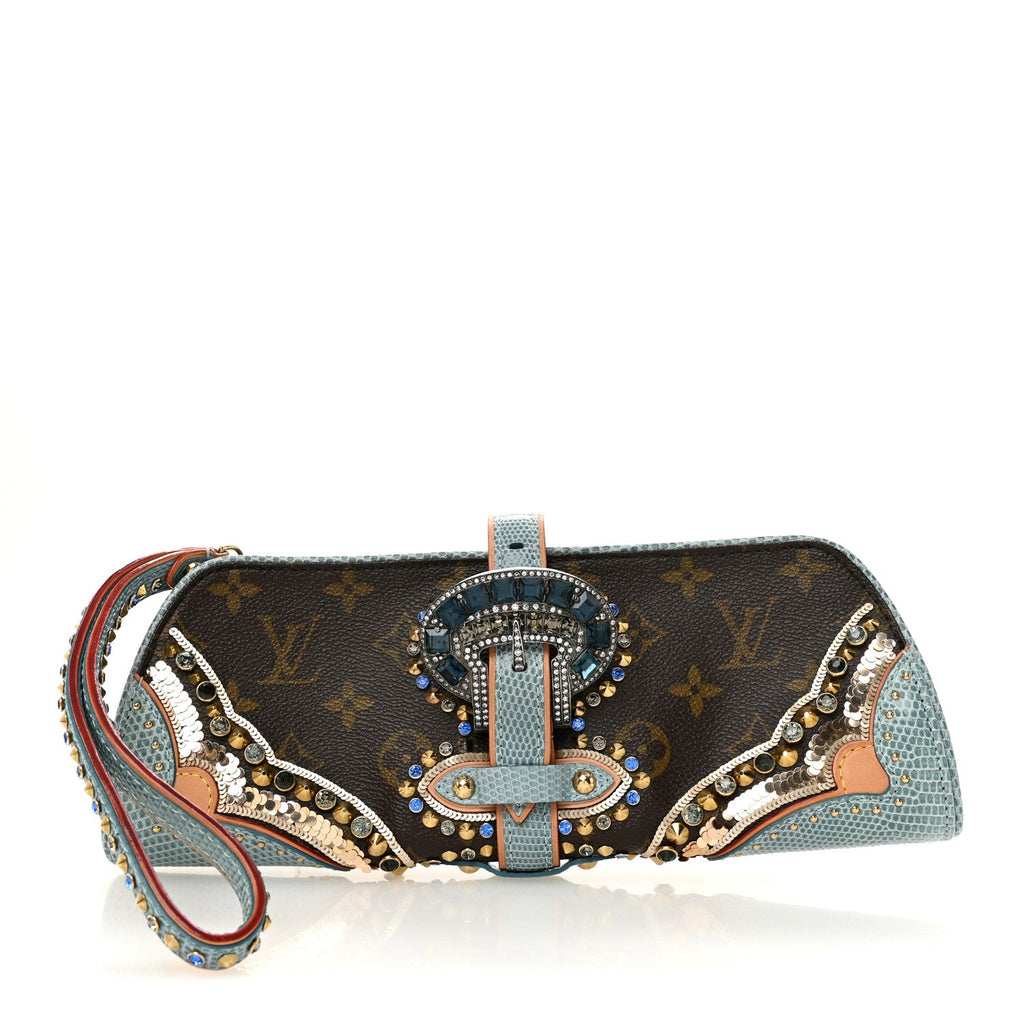 Louis Vuitton Monogram Lizard Embellished Les Extraordinaires Clutch