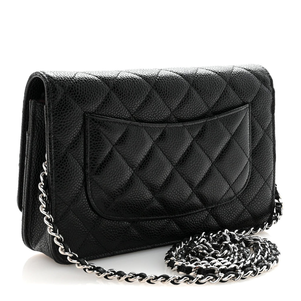 Chanel Caviar Quilted Wallet on Chain WOC Black