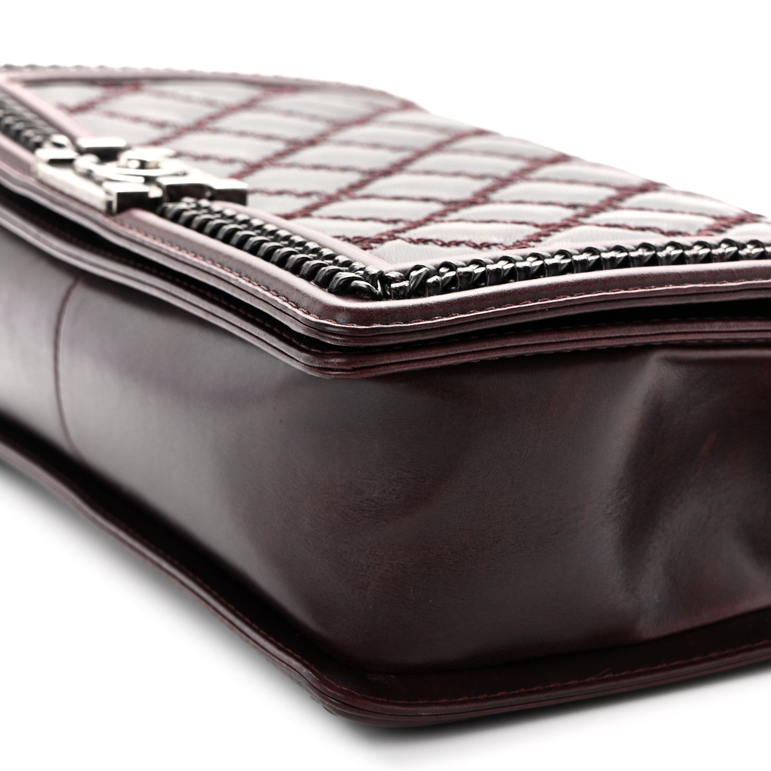 Chanel Goatskin Quilted New Medium Boy Handle Flap Burgundy