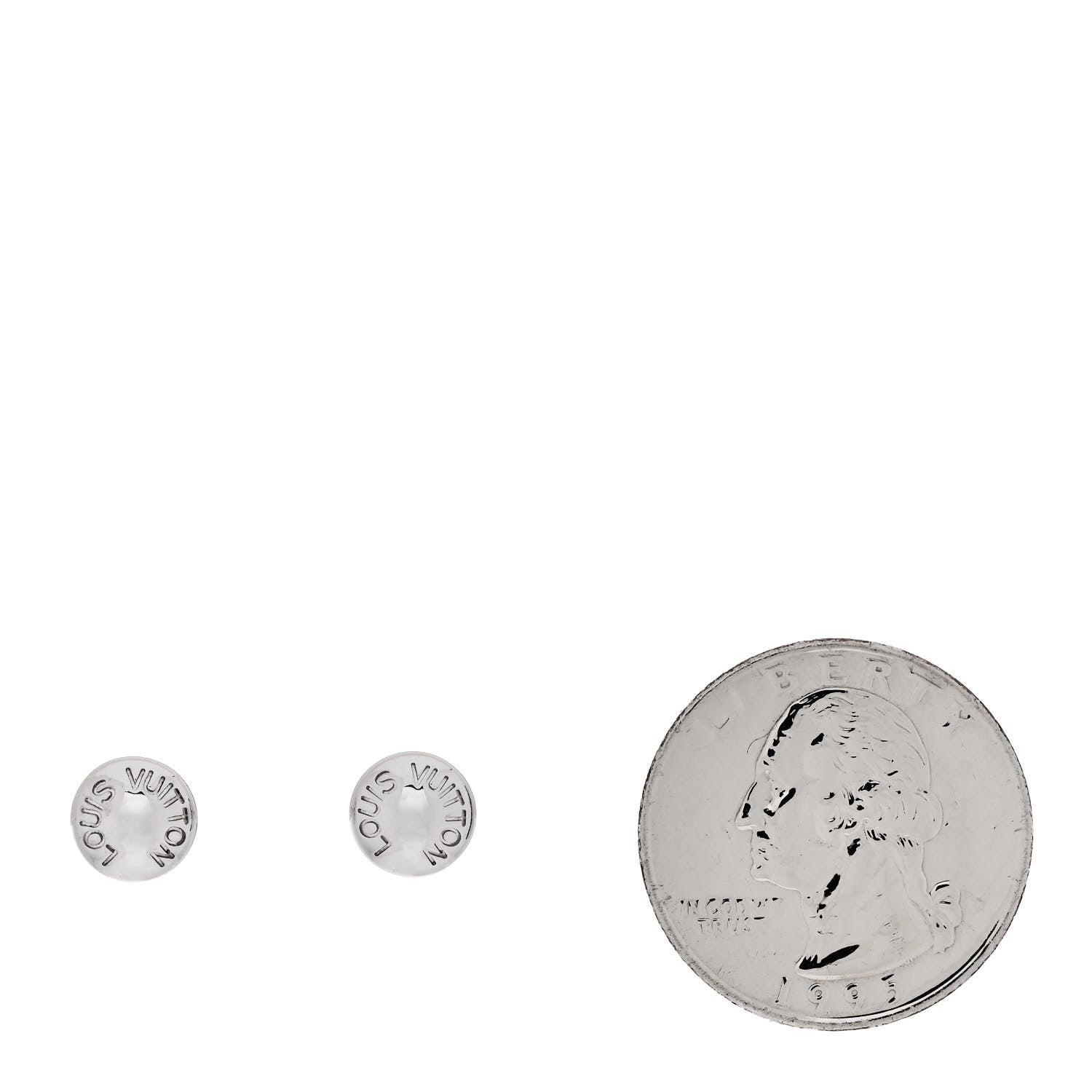 Louis Vuitton 18K White Gold Clous Ear Studs Earrings