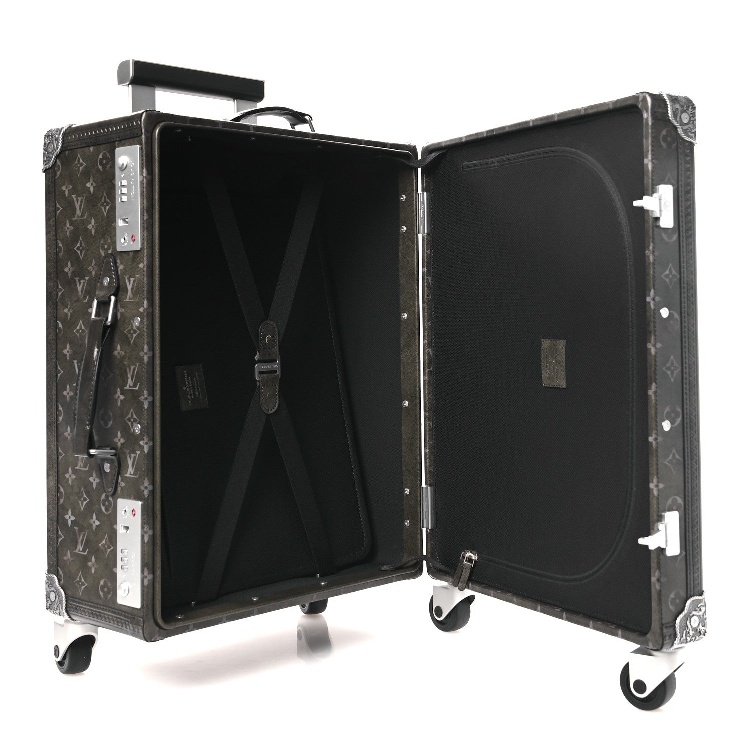 Louis Vuitton Brushed Monogram Rolling Trunk Black
