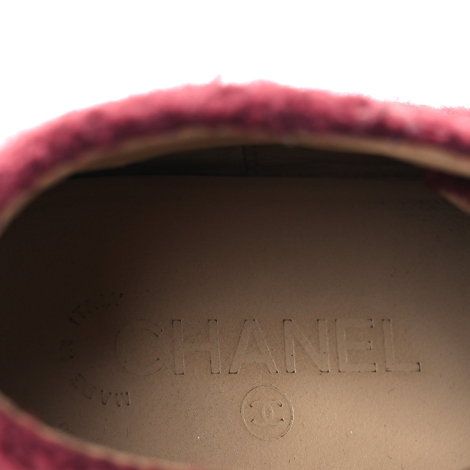 Chanel Tweed Calfskin Patent CC Lace Up Short Boots 39 Burgundy