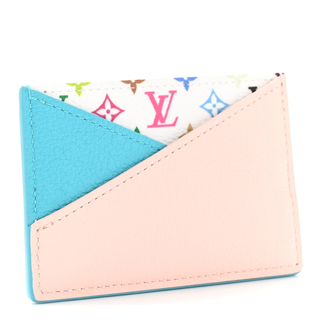 Louis Vuitton LV X TM Monogram Multicolor Criss-Cross Card Holder Kabira Blue Rose