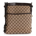 Gucci Monogram Braided Shoulder Bag Brown