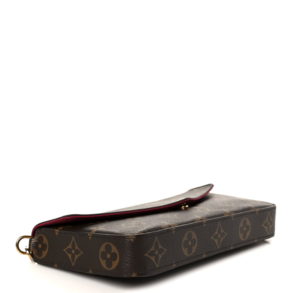 Louis Vuitton Monogram Pochette Felicie Chain Wallet Fuchsia
