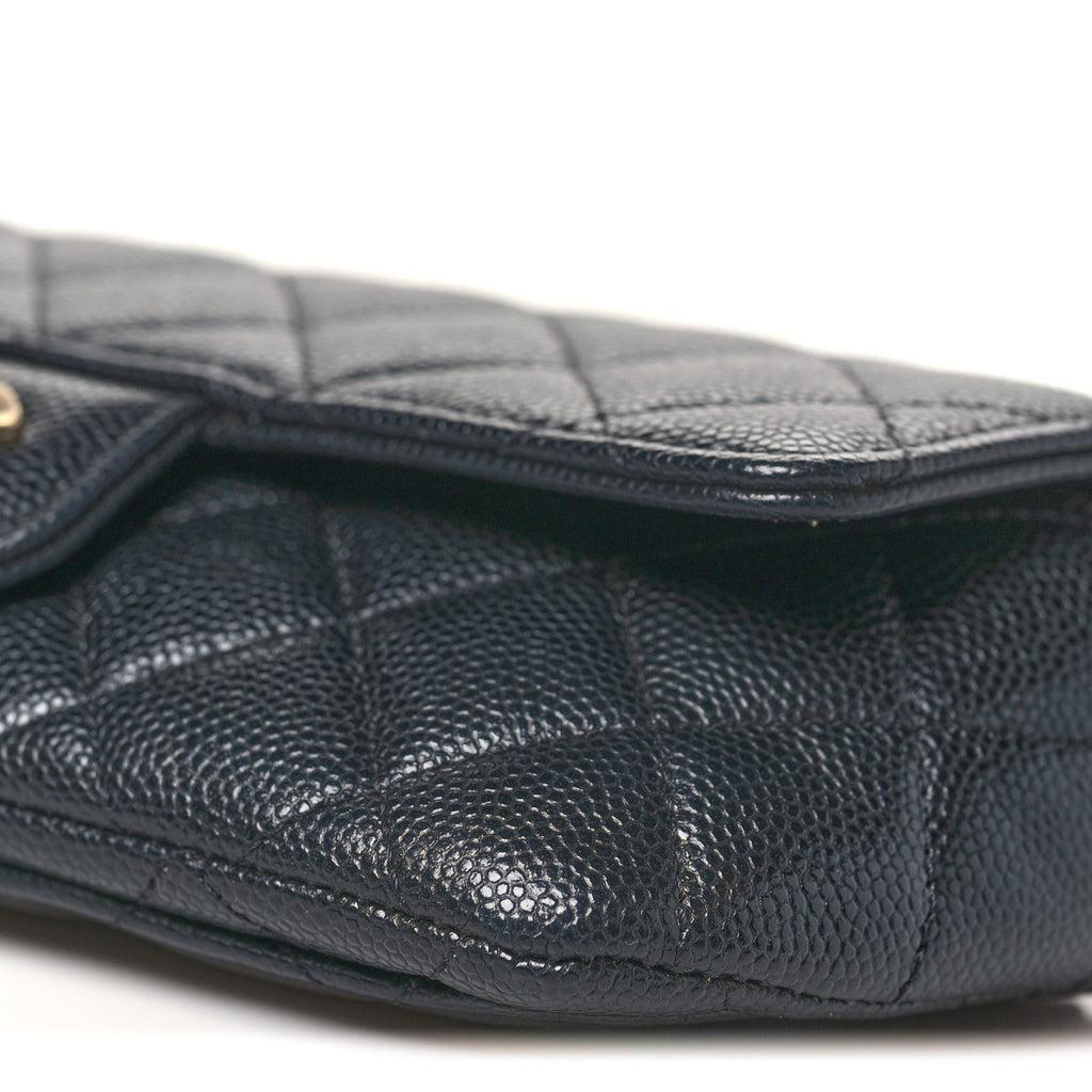 Chanel Caviar Quilted Glasses Case With Chain Black