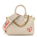 Louis Vuitton Lambskin Embossed Monogram Fall in Love Speedy 22 Bandouliere Ivory