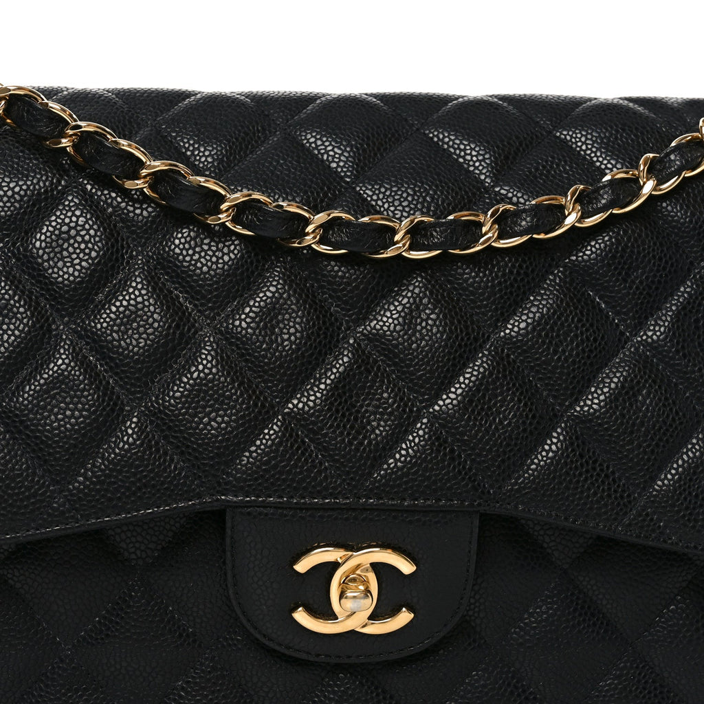 Chanel Caviar Quilted Jumbo Double Flap Black