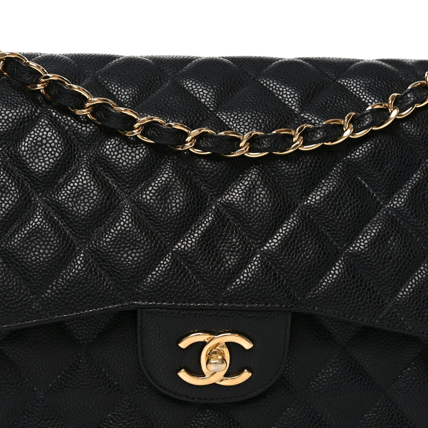 Chanel Caviar Quilted Jumbo Double Flap Black