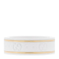 Gucci 18K Yellow Gold Ceramic Icon Band Ring 53 6.25 White
