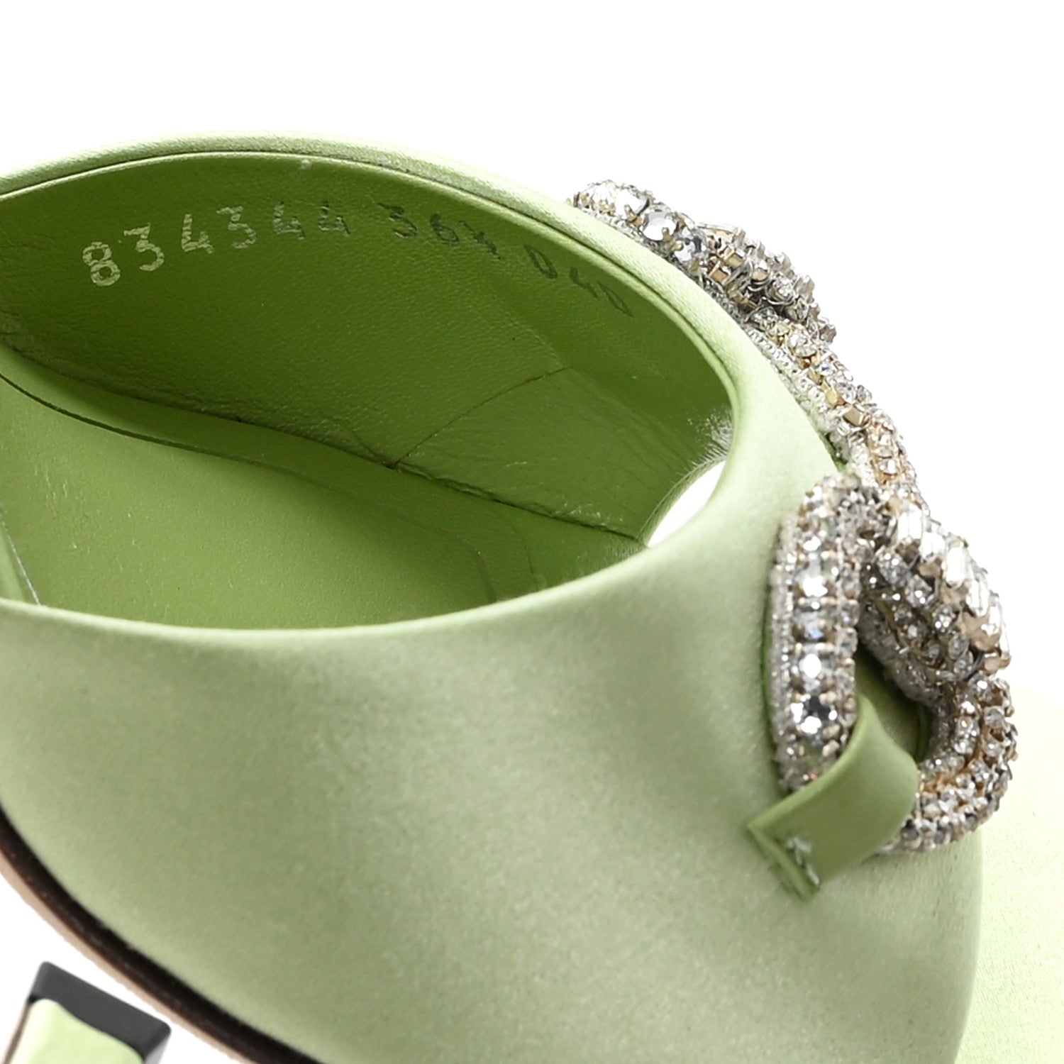 Gucci Satin Crystal Horsebit Sandal Pumps 36.5