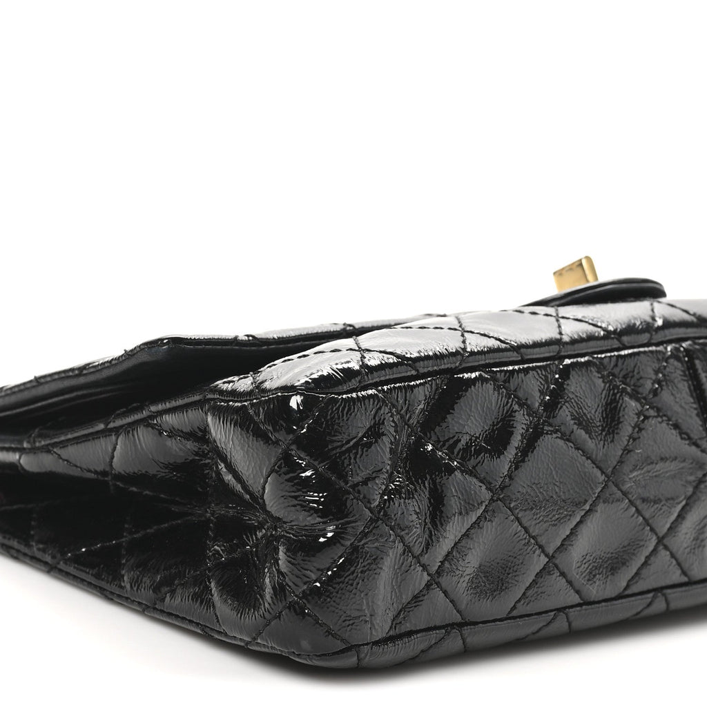 Chanel Distressed Patent Quilted 2.55 Reissue 226 Flap Black