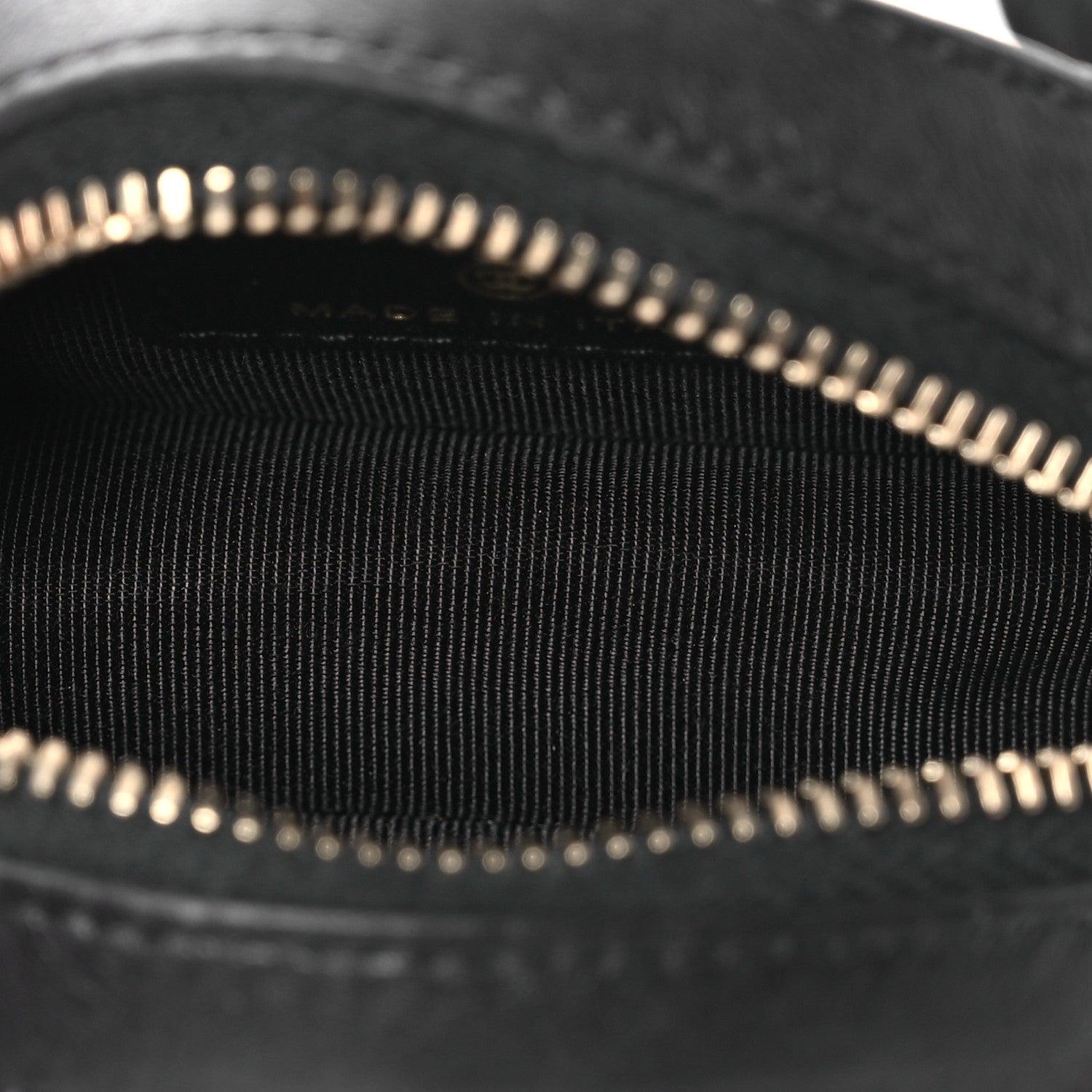 Chanel Lambskin Quilted Chain Round Mini Clutch Black