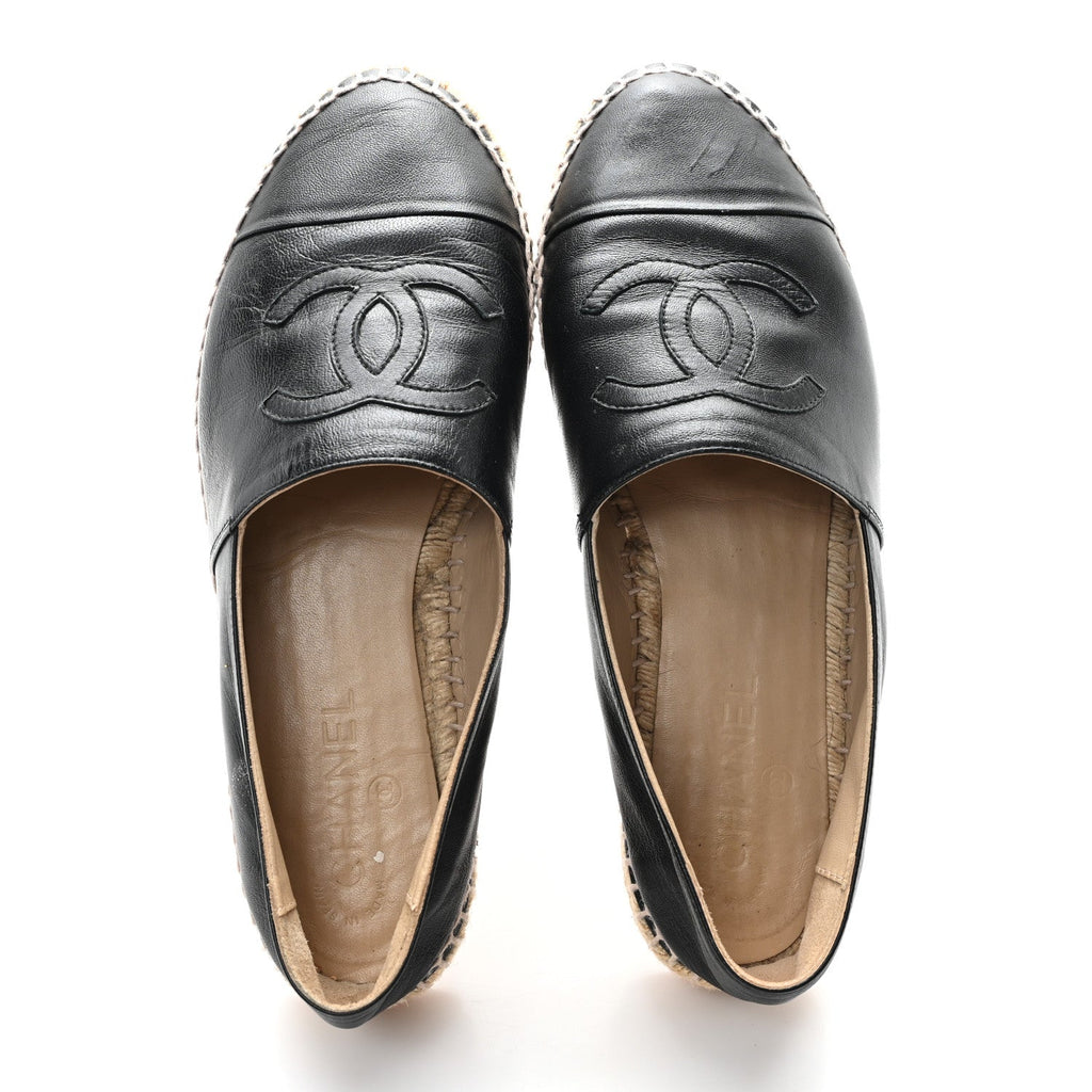 Lambskin CC Espadrilles 40 Black