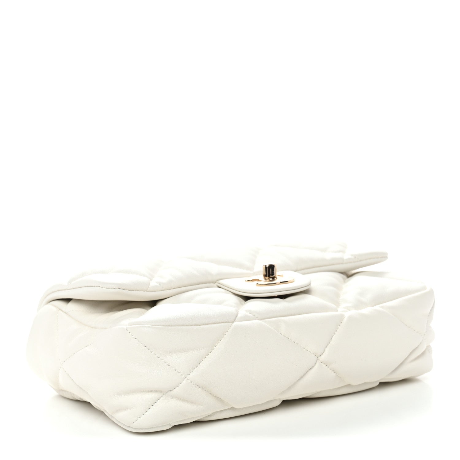 Chanel Calfskin Quilted Medium Bubbly Flap White