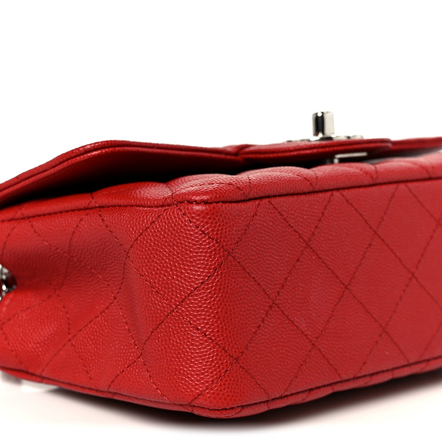 Chanel Caviar Quilted Mini Rectangular Flap Red