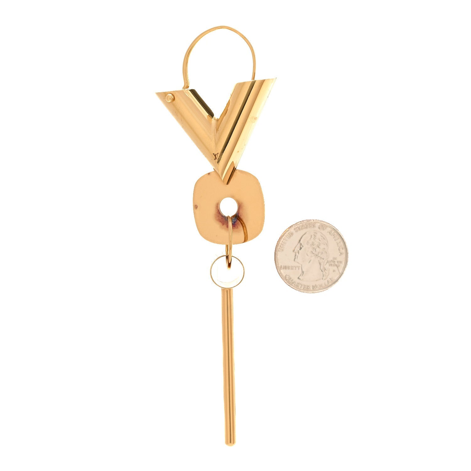 Louis Vuitton Essential V Single Hoop Earring Gold
