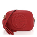 Gucci Pebbled Calfskin Small Soho Disco Bag Tabasco Red