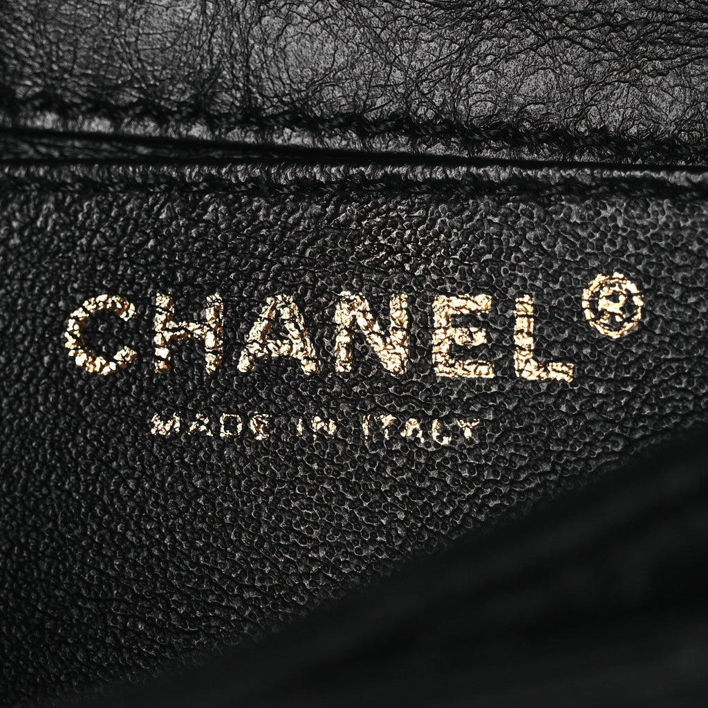 Chanel Aged Calfskin Quilted 2.55 Reissue Flap Belt Bag Clutch Black