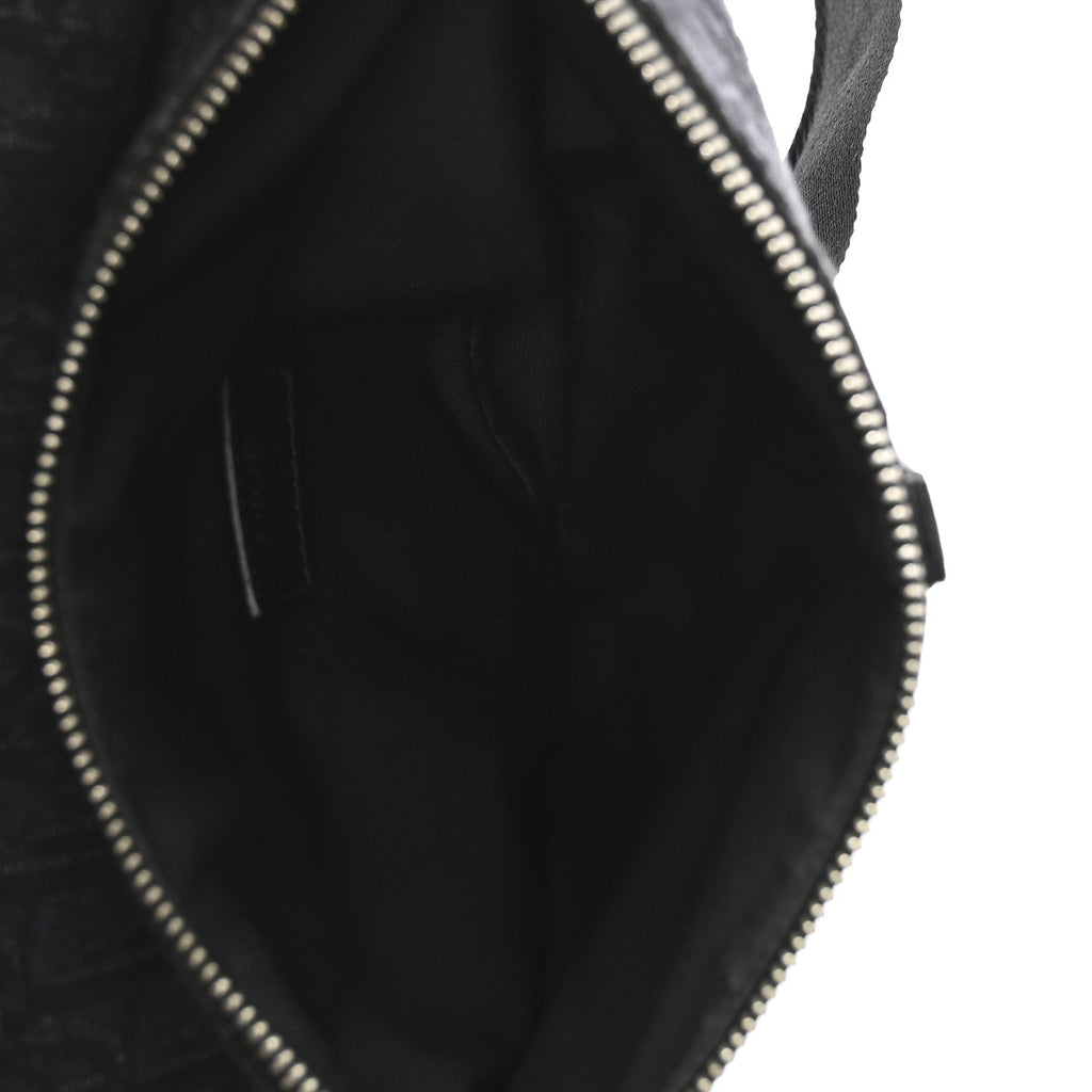Christian Dior Oblique Mens Saddle Bag Black Blue