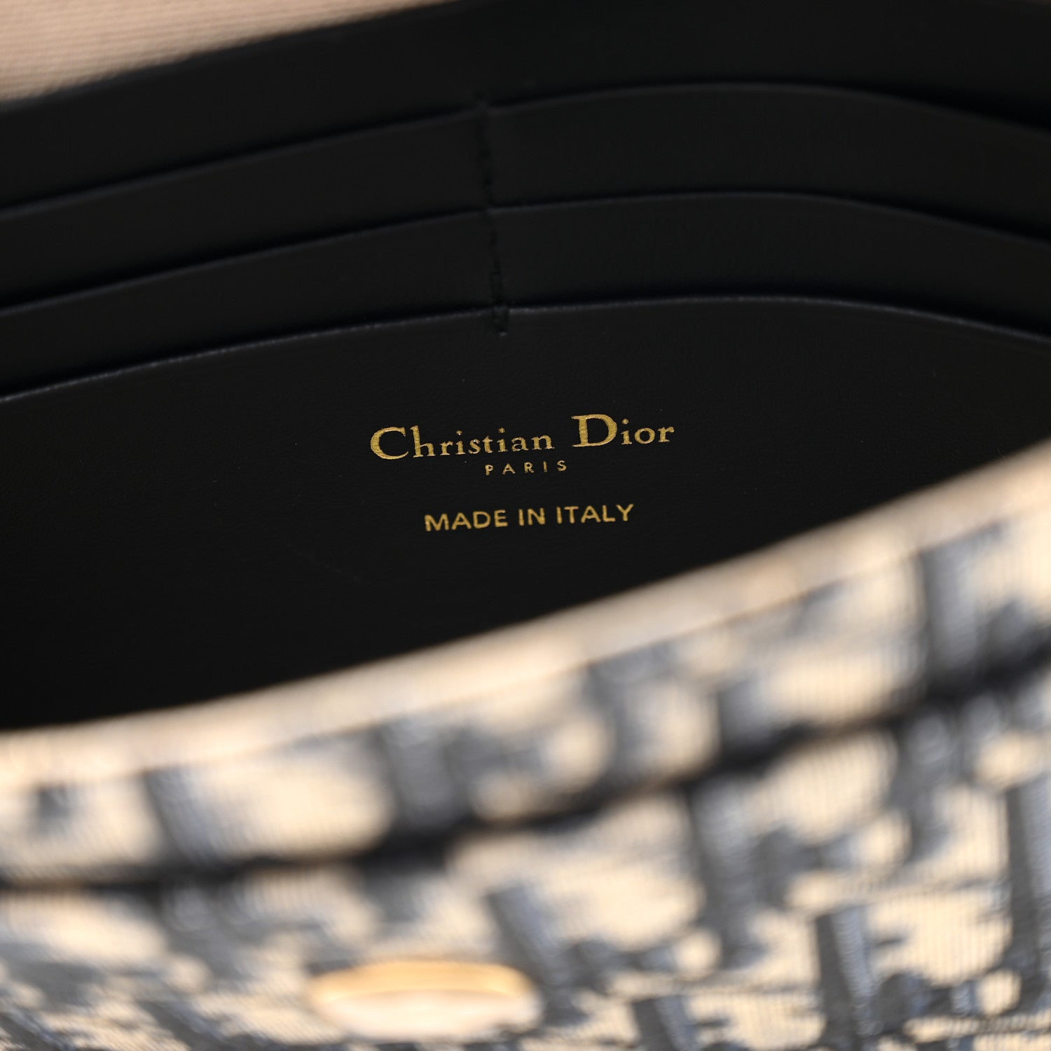 Christian Dior Oblique Saddle Chain Pouch Blue
