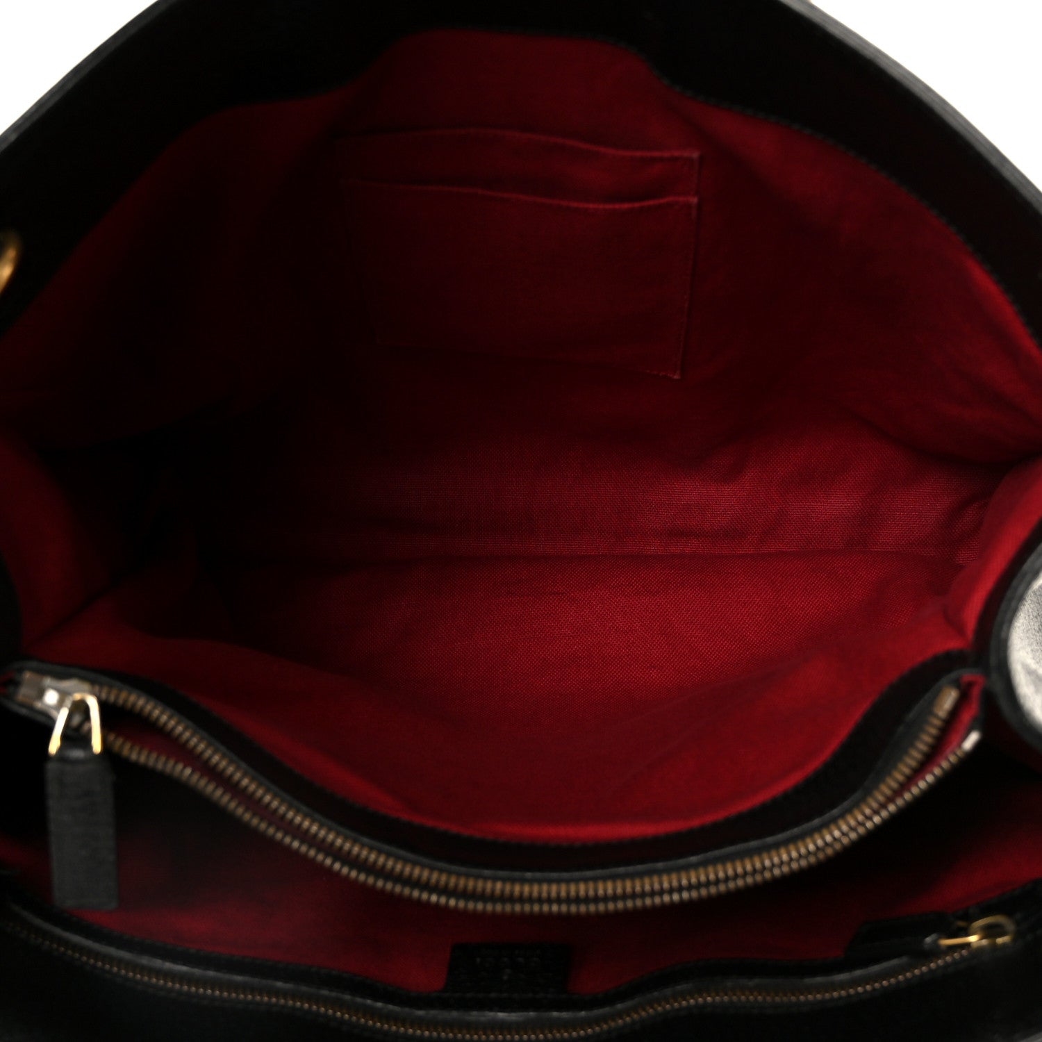 Gucci Grained Calfskin Web Top Handle Tote Black