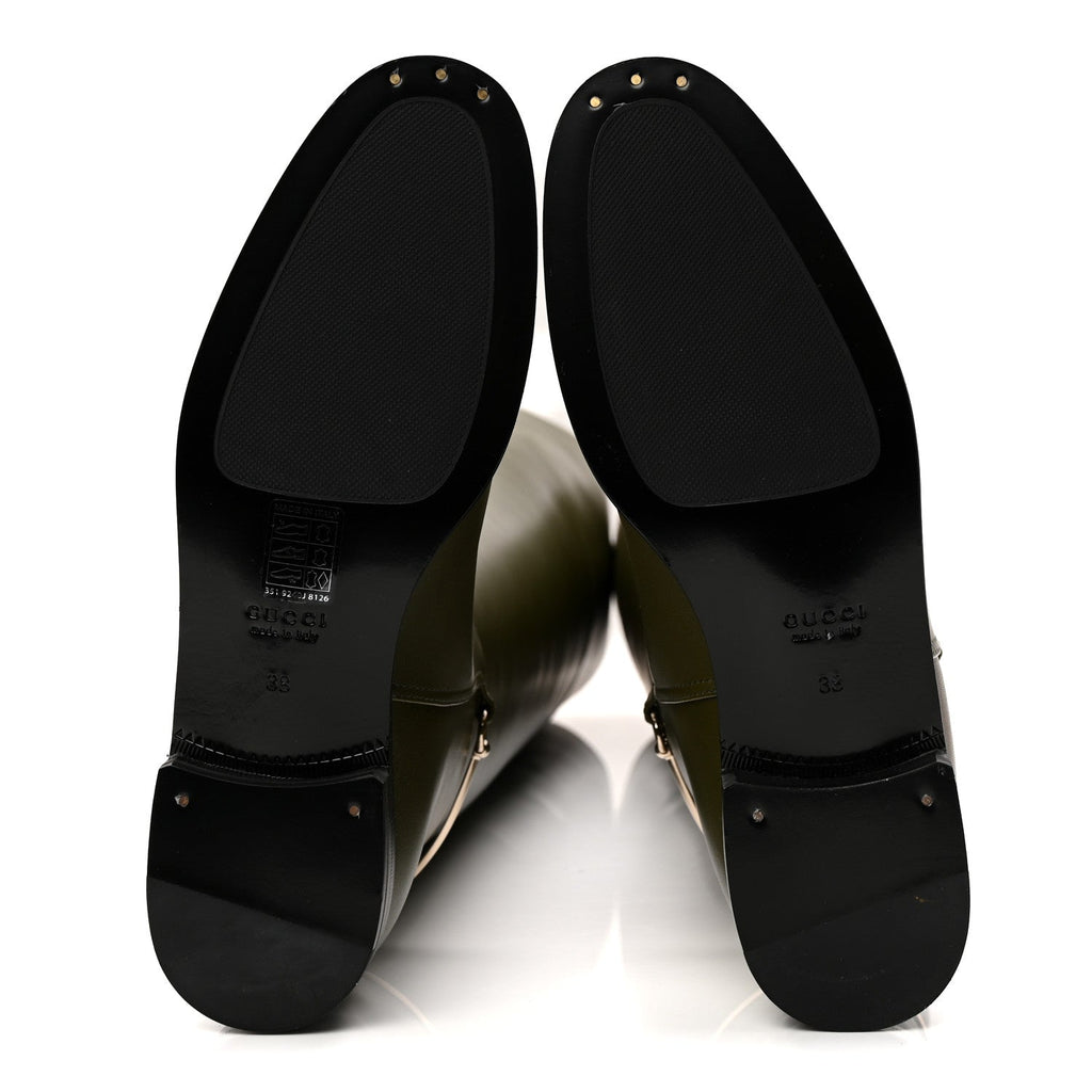 Gucci Marot Lux Slim Horsebit Over The Knee 38 Luscious Green