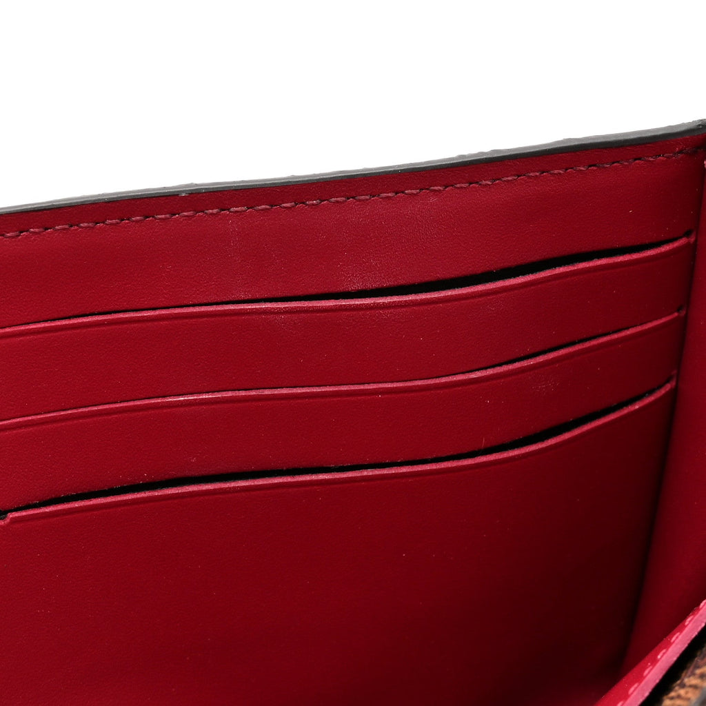 Louis Vuitton Damier Ebene Croisette Chain Wallet Scarlet