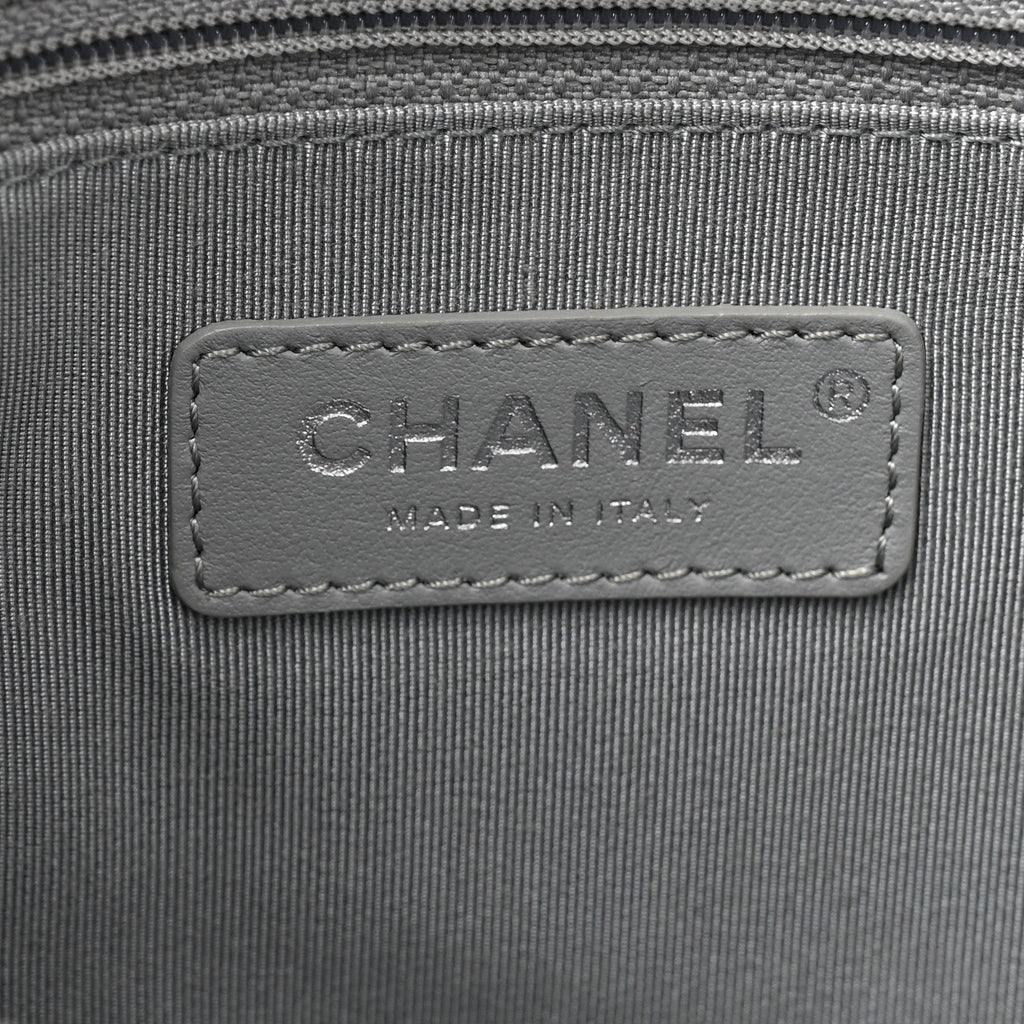 Chanel Calfskin Chain 20s Signe Tote Silver