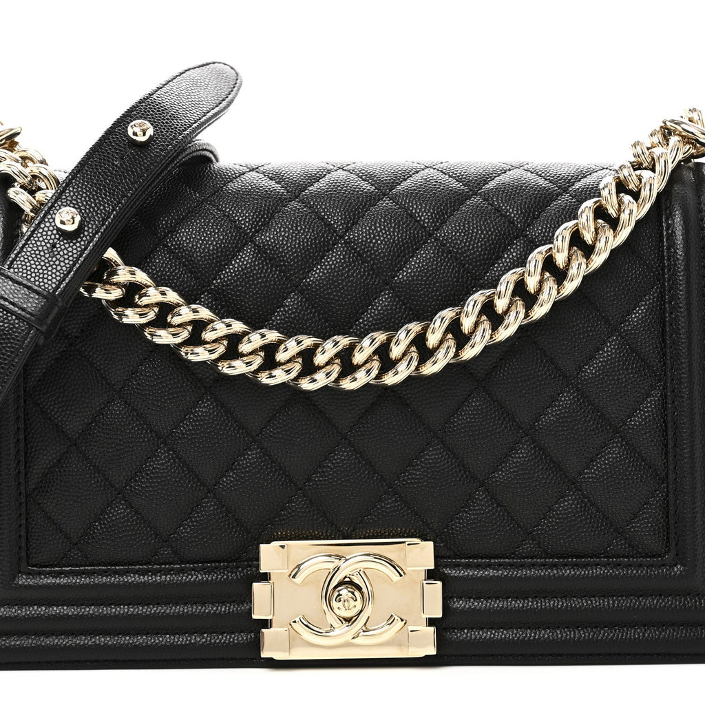 Chanel Caviar Quilted Medium Boy Flap Black