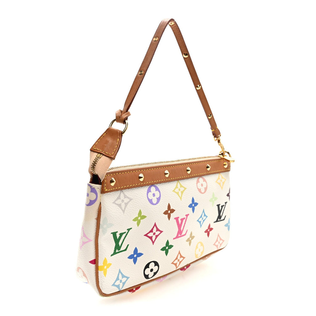 Louis Vuitton Monogram Multicolor Pochette Accessories White