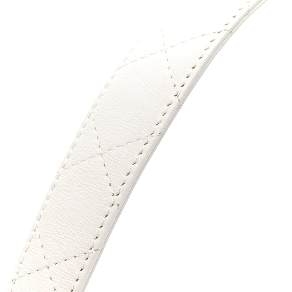 Chanel Mesh Shiny Lambskin Chain Hobo White