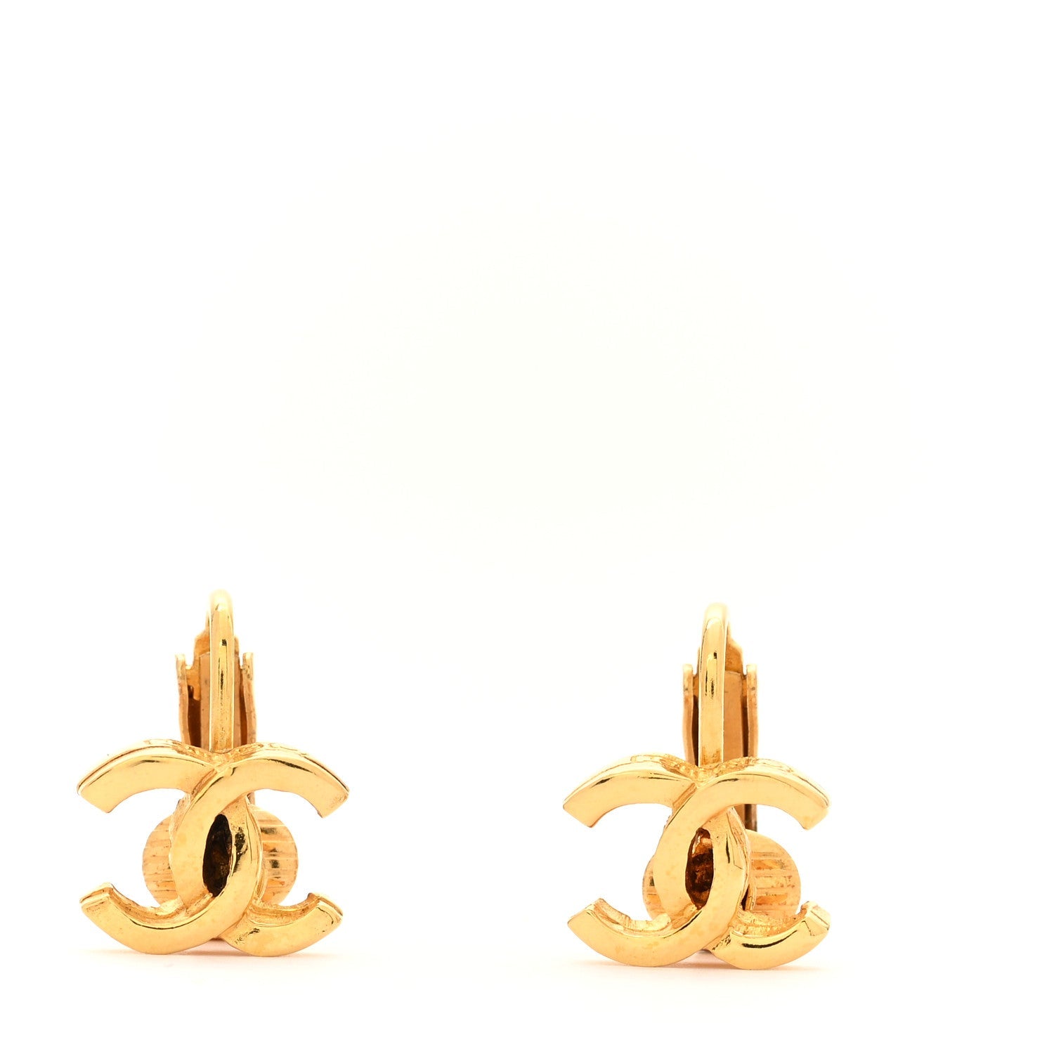 Metal CC Clip On Earrings Gold