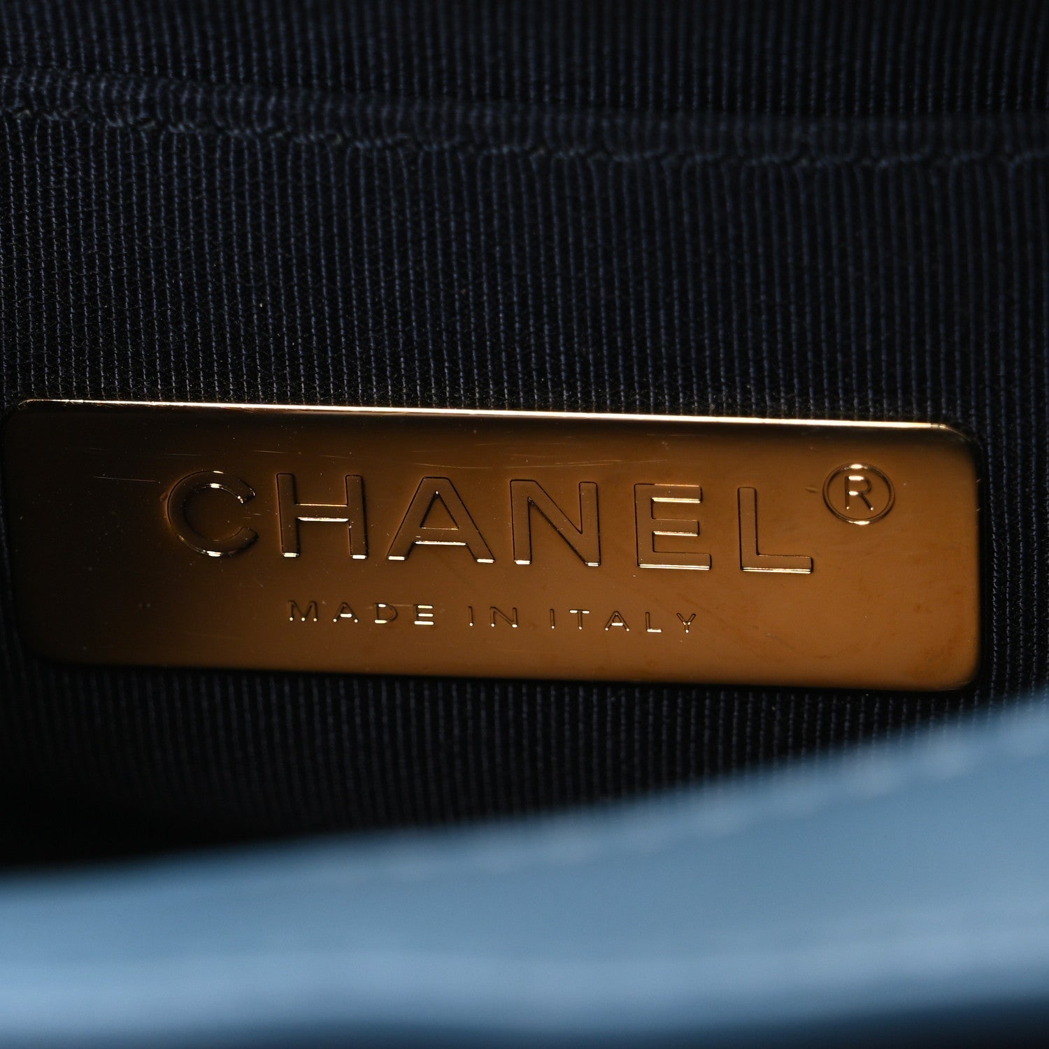 Chanel Lambskin Quilted Small In & Out Camera Case Navy Light Blue