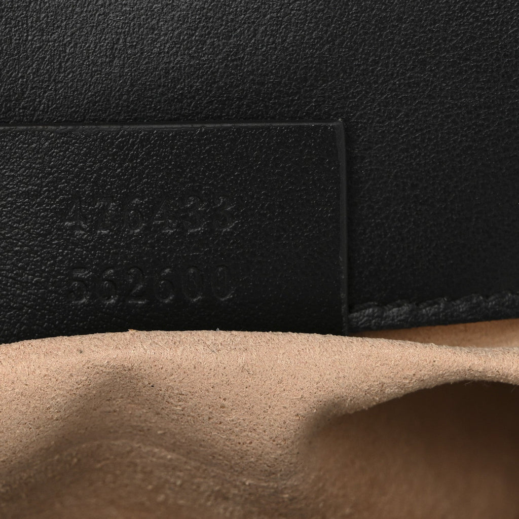 Gucci Calfskin Matelasse Super Mini GG Marmont Shoulder Bag Black
