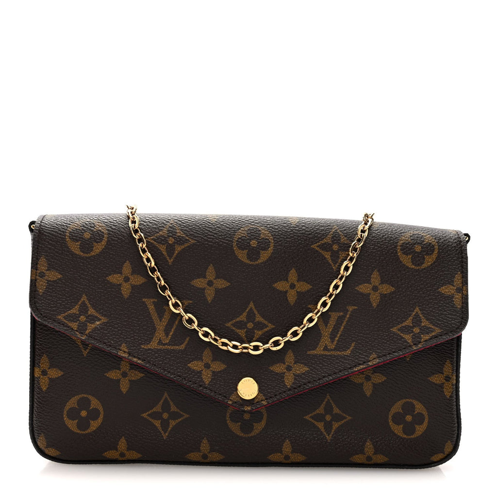 Louis Vuitton Monogram Pochette Felicie Chain Wallet Fuchsia