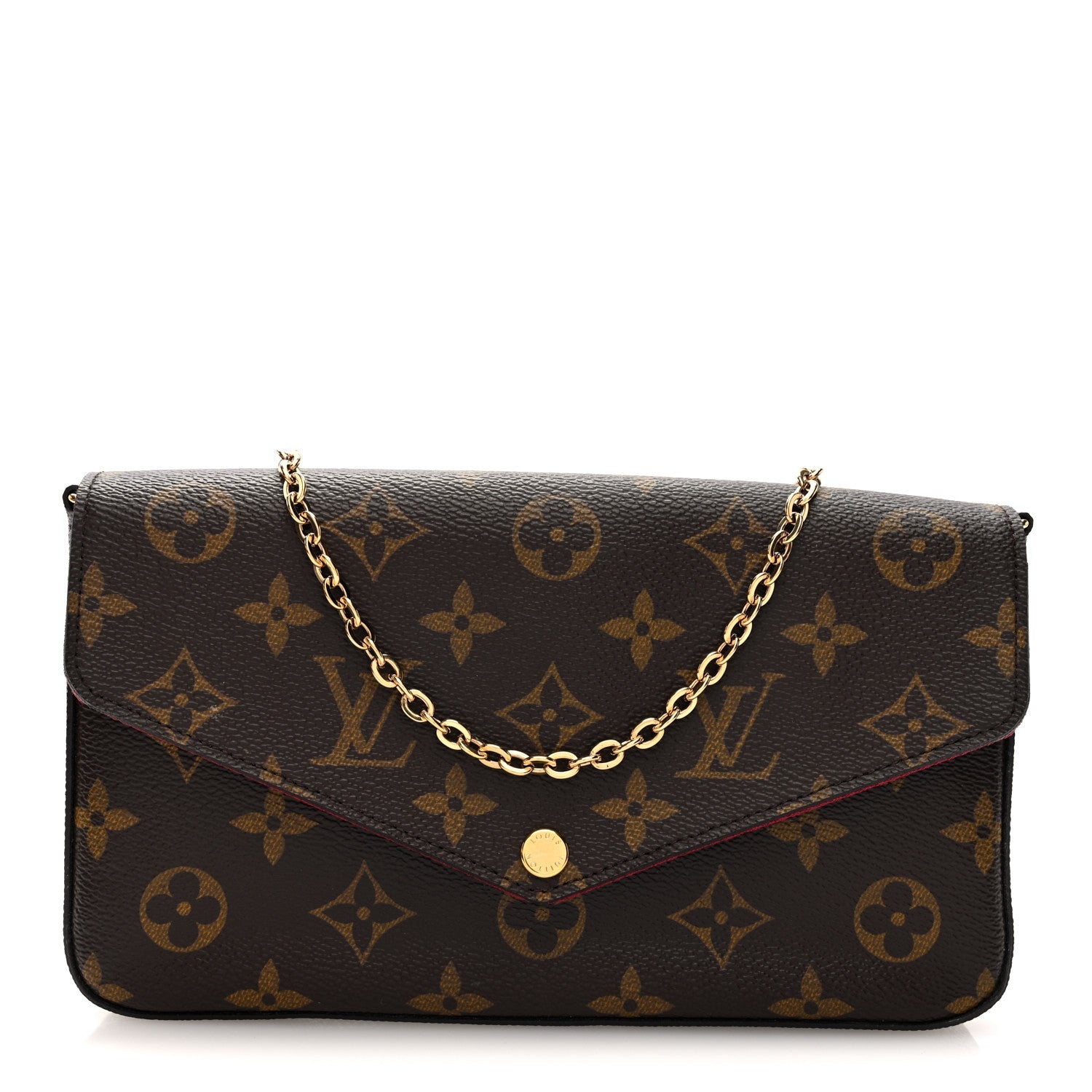 Louis Vuitton Monogram Pochette Felicie Chain Wallet Fuchsia