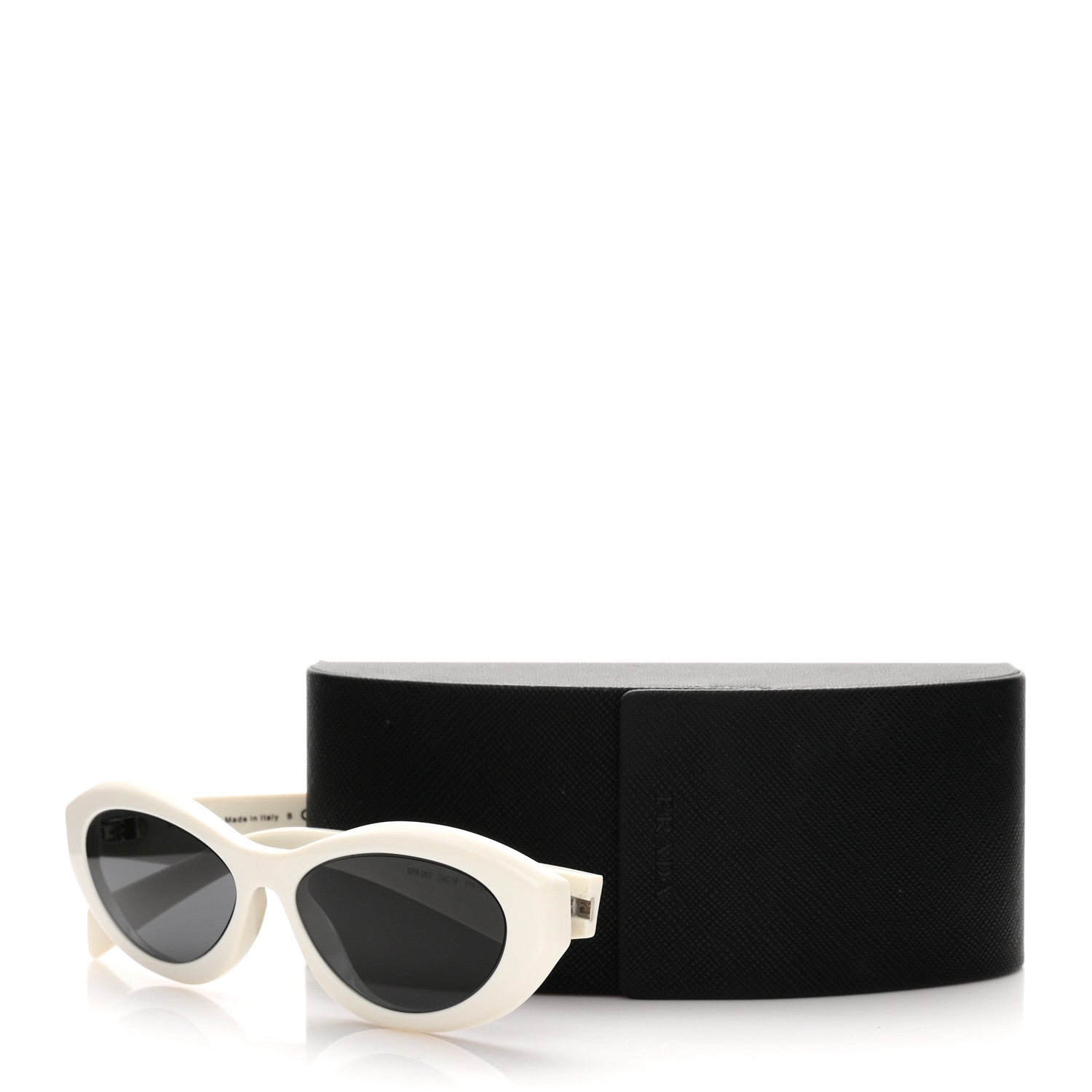 Prada Acetate Oval Sunglasses SPR 26Z Chalk White