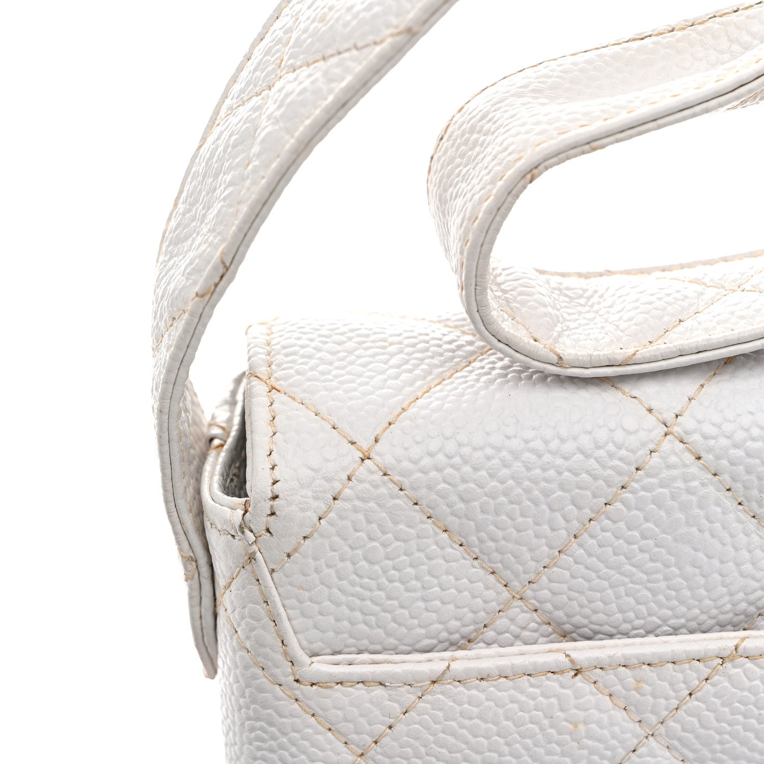 Chanel Caviar CC Shoulder Bag White