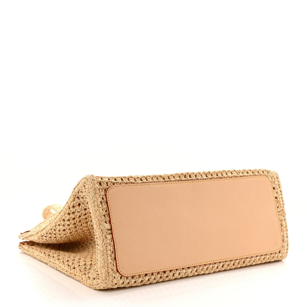 Louis Vuitton Raffia Calfskin By The Pool OnTheGo MM Natural