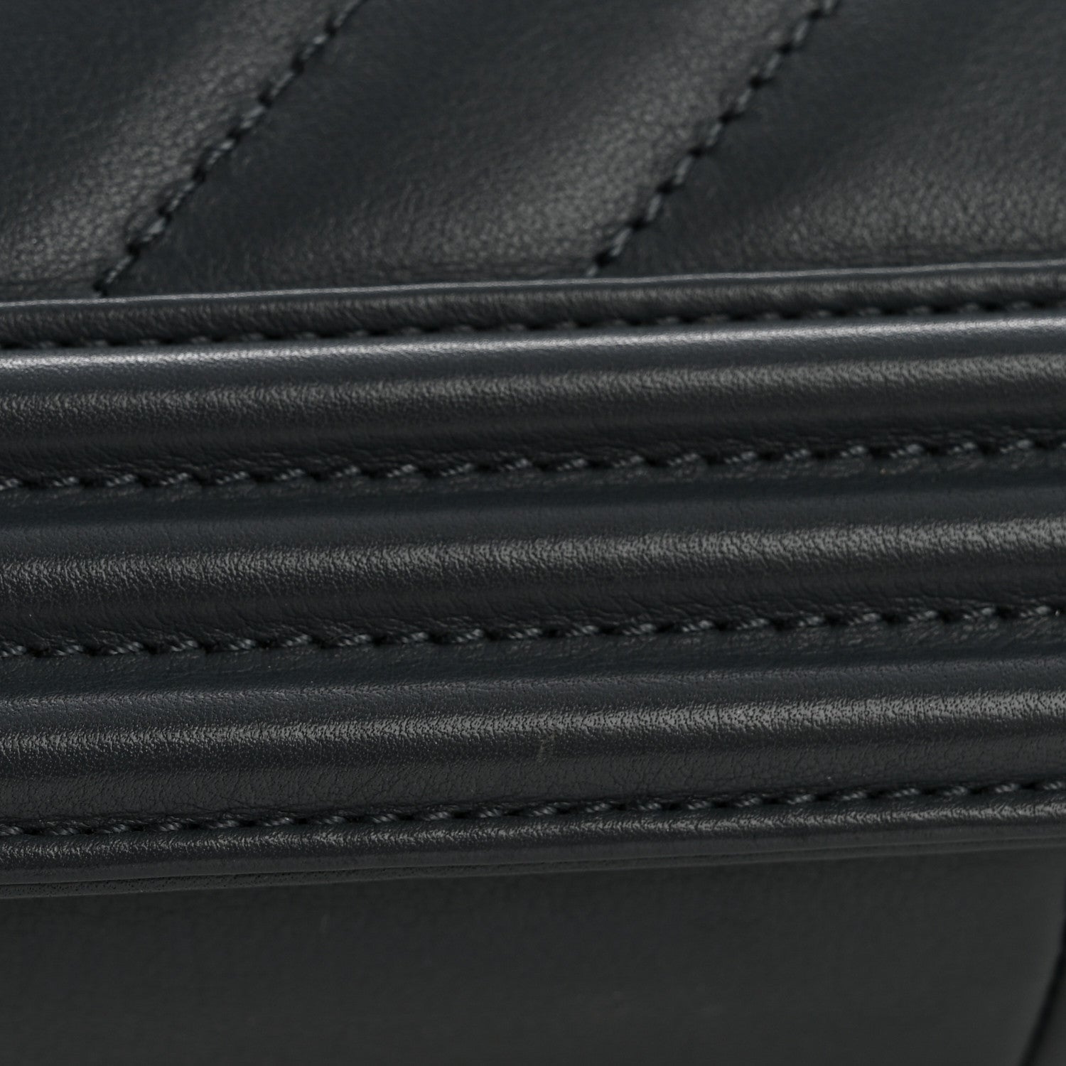 Chanel Calfskin Chevron Quilted New Medium Boy Flap Dark Navy Blue