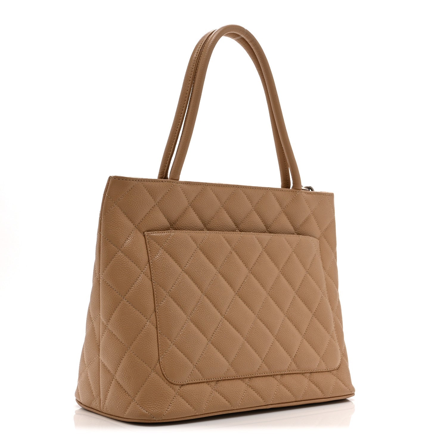 Chanel Caviar Quilted Medallion Tote Beige