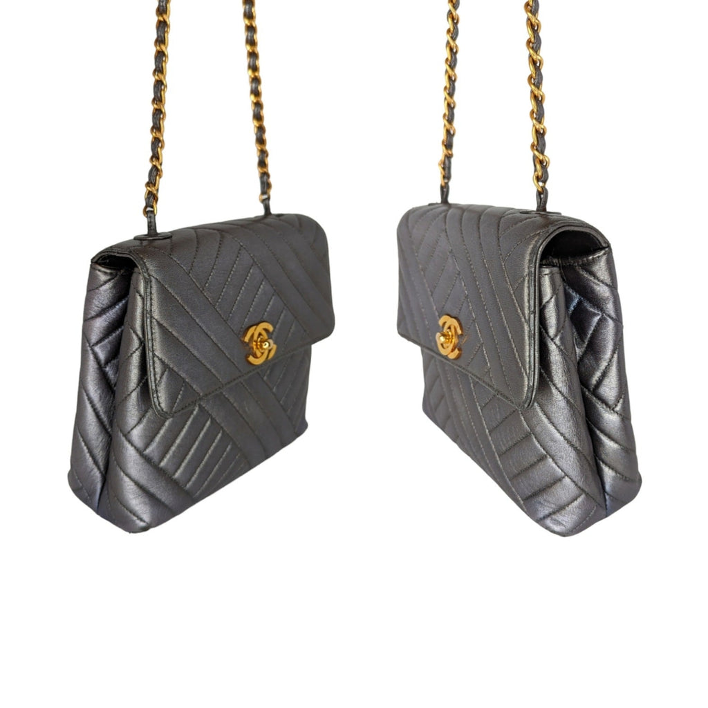 Chanel bag Vintage Chevron Quilted Square Flap Bag